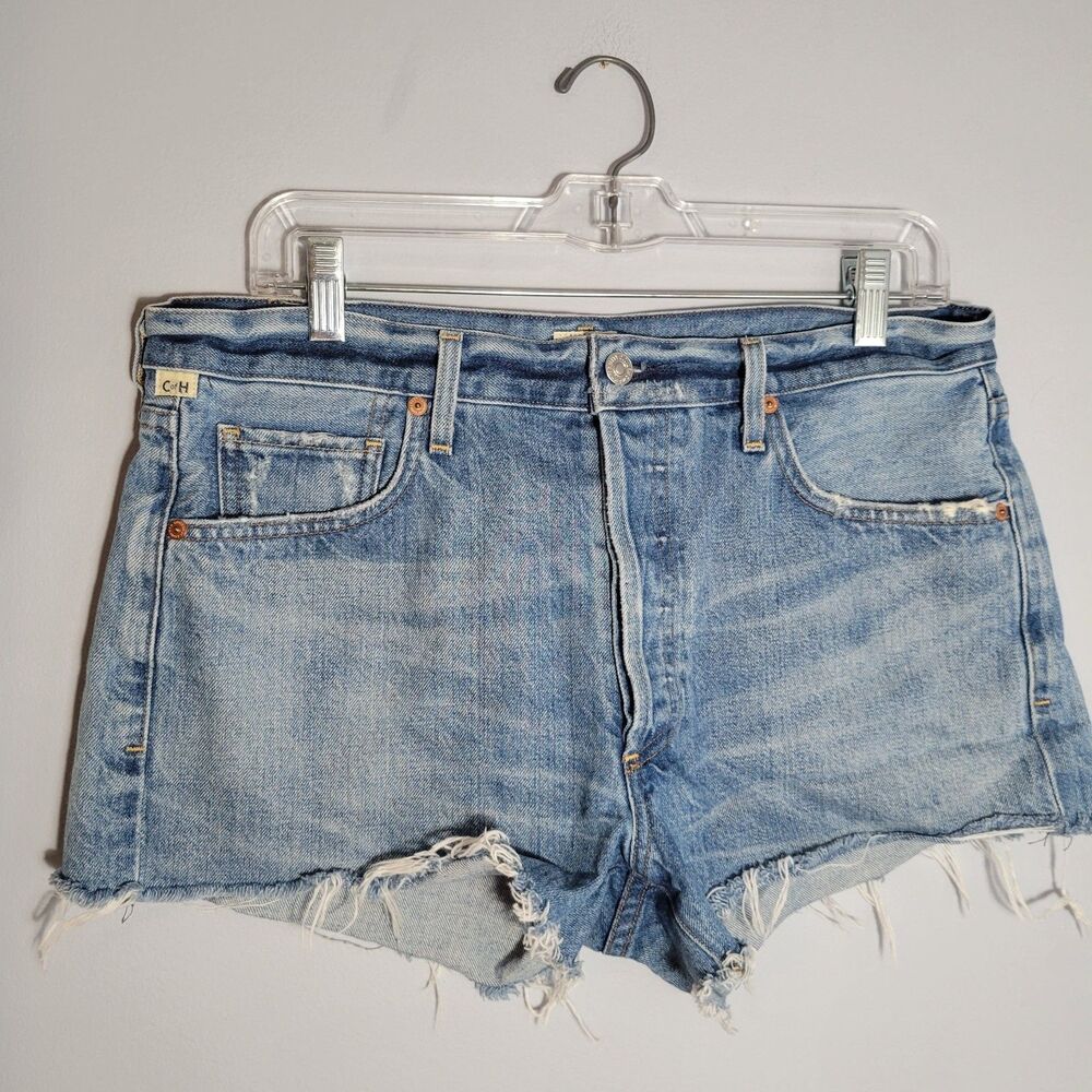 Citizens Of Humanity Bree Premium Vintage Light Wash Cut off Denim Short Size 29